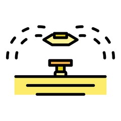 Garden water irrigation icon. Outline garden water irrigation vector icon color flat isolated