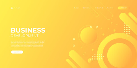 3D modern abstract presentation background. Elegant minimal background. Abstract decoration, geometric, halftone, gradients, 3d Vector illustration. Yellow orange background