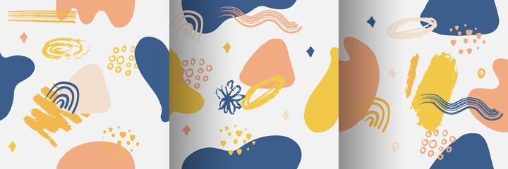 Abstract hand drawn element seamless pattern