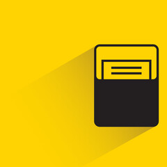 mail with shadow on yellow background