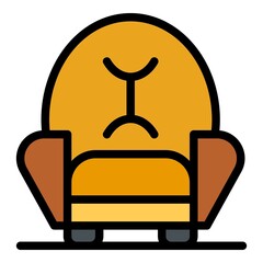 Furniture armchair icon. Outline furniture armchair vector icon color flat isolated