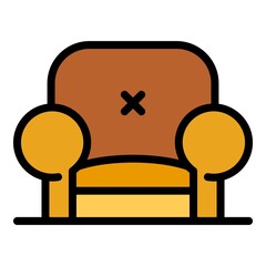 Trendy armchair icon. Outline trendy armchair vector icon color flat isolated