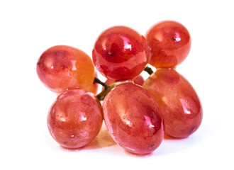 Red grape fruit isolated on white