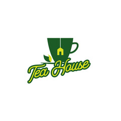 Green Tea House Logo Design Template