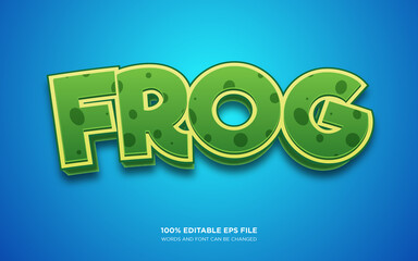 Frog 3D editable text style effect