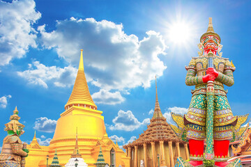The Giant guardian wat phra kaew grand palace bangkok, thailand travel concept
