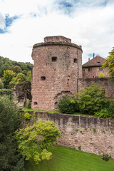 Fototapeta na wymiar Heidelberg, Germany. Ruins of the Powder Tower, 15th century