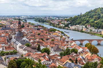 Heidelberg, Germany. Scenic view of the historic center from above