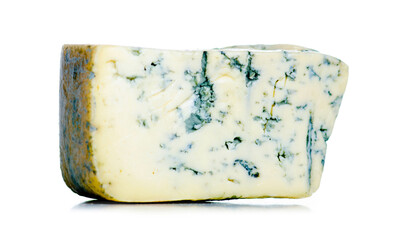 Delicious blue cheese on white background isolation