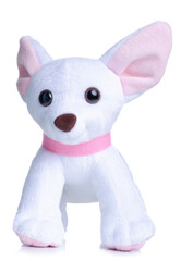 Soft toy dog on white background isolation