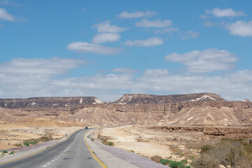 Highway through the Negev Desert in Southern Israel
