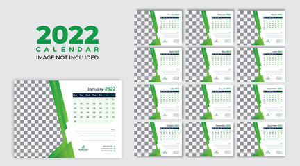 Calendar 2022 template planner vector diary in a minimalist style, 2022 calendar with simple design. vector of calender 2022.corporate desk calendar ready to print. week start on monday. sunday as wee