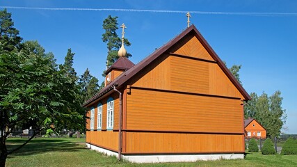 General view and architectural details of the temple of the Eastern Church of the Old Believers,...