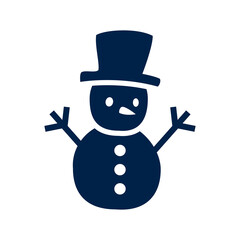 Snowman icon logo template isolated on white background.
