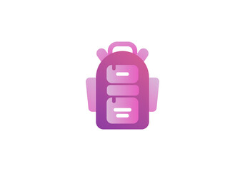 Gradient Color School Bag Icon For Education Design In Vector Illustration 