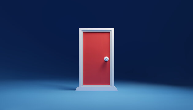 Anywhere door on empty room, entrance door to solve problems the key of business