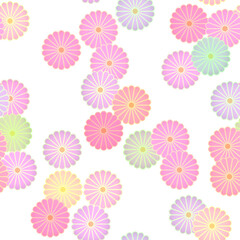 シームレスな菊の和柄イラスト素材