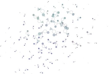 Light Blue, Red vector background with triangles, circles.