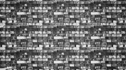 Gray old brick wall pattern