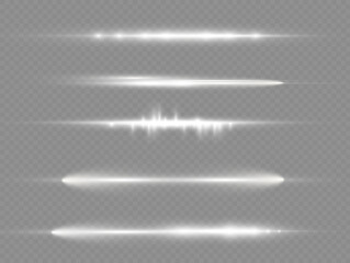 Horizontal light rays, flash white horizontal line