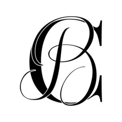 cb, bc, monogram logo. Calligraphic signature icon. Wedding Logo Monogram. modern monogram symbol. Couples logo for wedding