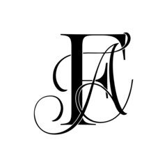 fa, af, monogram logo. Calligraphic signature icon. Wedding Logo Monogram. modern monogram symbol. Couples logo for wedding