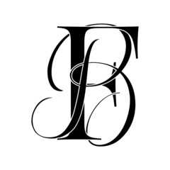 fb, bf, monogram logo. Calligraphic signature icon. Wedding Logo Monogram. modern monogram symbol. Couples logo for wedding