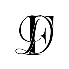 fd, df, monogram logo. Calligraphic signature icon. Wedding Logo Monogram. modern monogram symbol. Couples logo for wedding