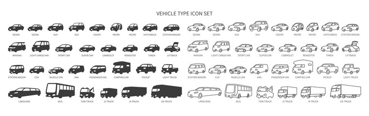 Various vehicle icon sets - obrazy, fototapety, plakaty