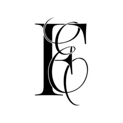 fe, ef, monogram logo. Calligraphic signature icon. Wedding Logo Monogram. modern monogram symbol. Couples logo for wedding
