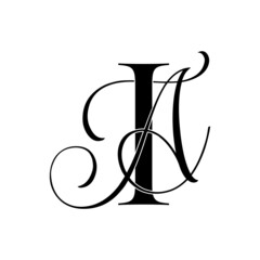 ia, ai, monogram logo. Calligraphic signature icon. Wedding Logo Monogram. modern monogram symbol. Couples logo for wedding