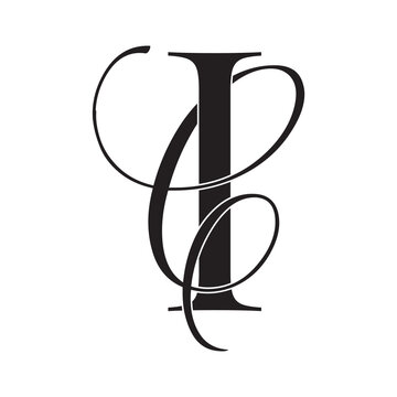 ic, ci, monogram logo. Calligraphic signature icon. Wedding Logo Monogram. modern monogram symbol. Couples logo for wedding