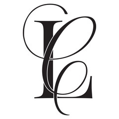 lc, cl, monogram logo. Calligraphic signature icon. Wedding Logo Monogram. modern monogram symbol. Couples logo for wedding