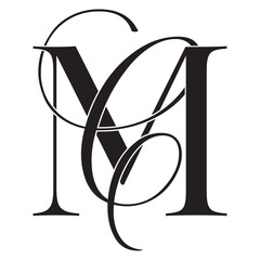mc, cm, monogram logo. Calligraphic signature icon. Wedding Logo Monogram. modern monogram symbol. Couples logo for wedding