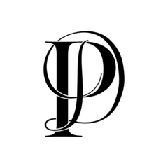 pd, dp, monogram logo. Calligraphic signature icon. Wedding Logo Monogram. modern monogram symbol. Couples logo for wedding