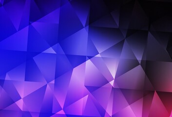Obraz premium Dark Pink, Blue vector gradient triangles template.