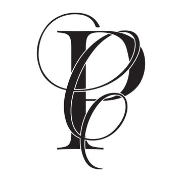 pc, cp, monogram logo. Calligraphic signature icon. Wedding Logo Monogram. modern monogram symbol. Couples logo for wedding