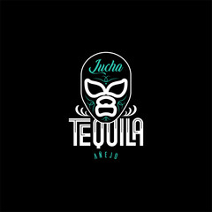 Lucha Tequila. Logo template.