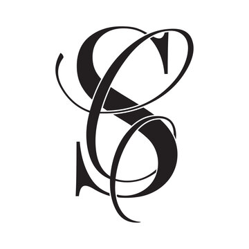 sc, cs, monogram logo. Calligraphic signature icon. Wedding Logo Monogram. modern monogram symbol. Couples logo for wedding