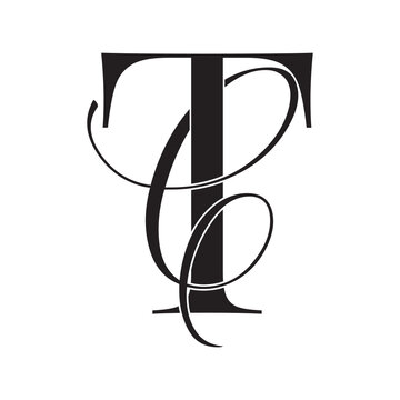 tc, ct, monogram logo. Calligraphic signature icon. Wedding Logo Monogram. modern monogram symbol. Couples logo for wedding