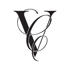 vc, cv, monogram logo. Calligraphic signature icon. Wedding Logo Monogram. modern monogram symbol. Couples logo for wedding