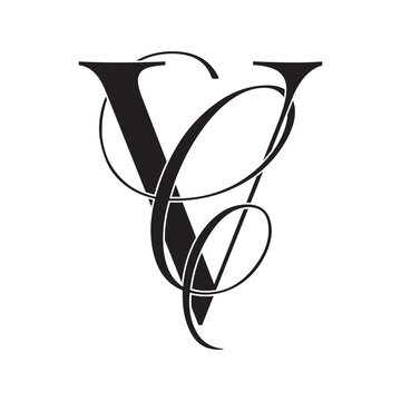 vc, cv, monogram logo. Calligraphic signature icon. Wedding Logo Monogram. modern monogram symbol. Couples logo for wedding