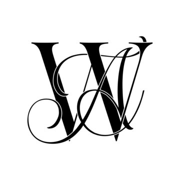 wa, aw, monogram logo. Calligraphic signature icon. Wedding Logo Monogram. modern monogram symbol. Couples logo for wedding