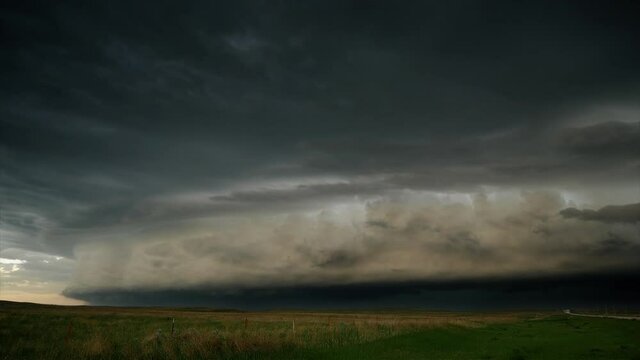 A Supercell Thunderstorm Moves Over Tornado Alley During An Outbreak of Severe Storms