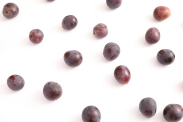 Red grapes isolated in white background