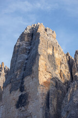 Fototapeta na wymiar Special mountain peaks near Mount Tre Cime di Lavaredo (Drei Zinnen), Sexteni Valley, Trentino-Alto Adige