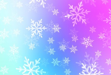 Naklejka na ściany i meble Light Pink, Blue vector pattern in Christmas style.
