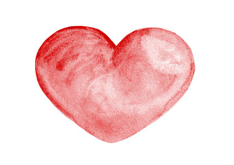 Fototapeta premium Red Love Hearts Isolated on White Background.