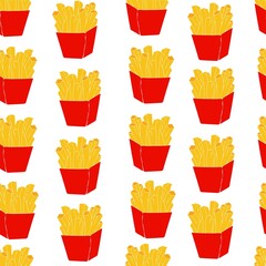 French fries seamless pattern