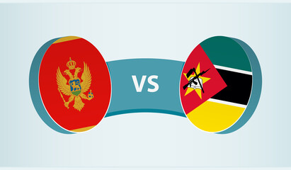 Montenegro versus Mozambique, team sports competition concept.